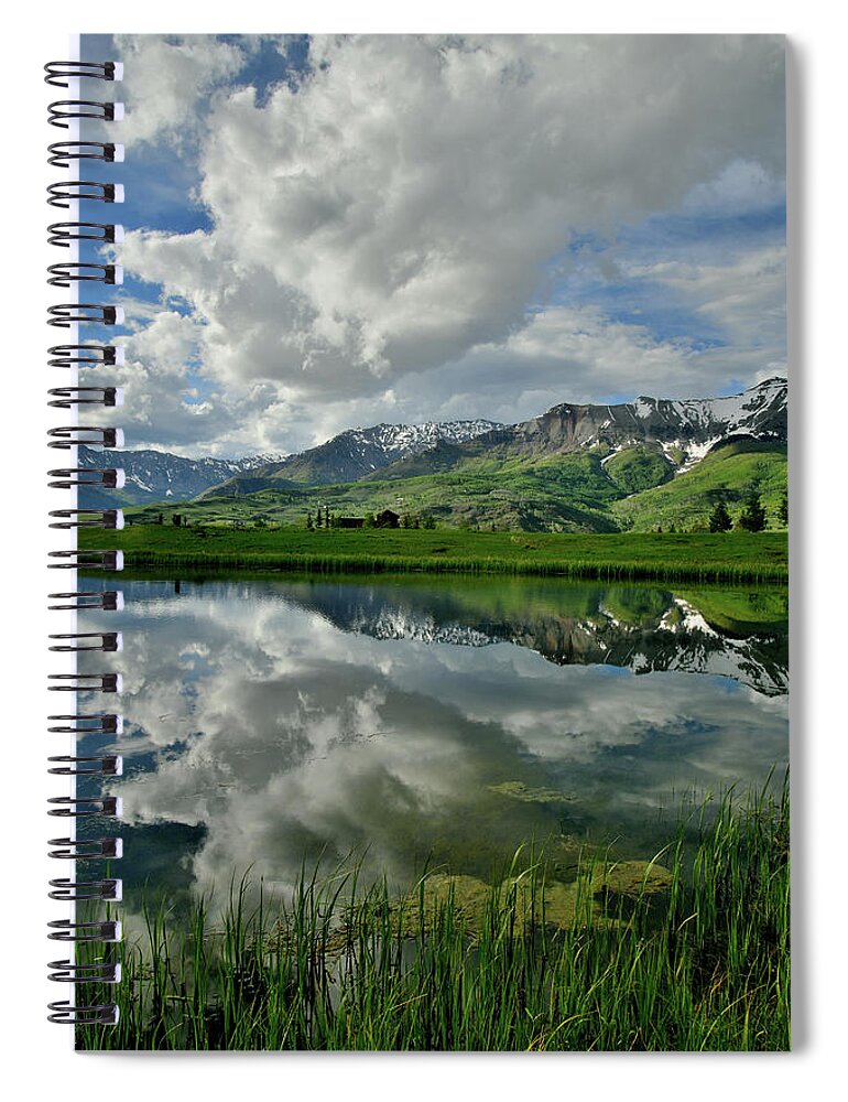 Colorado Spiral Notebook featuring the photograph Mirror Image at Mountain Village Colorao by Ray Mathis