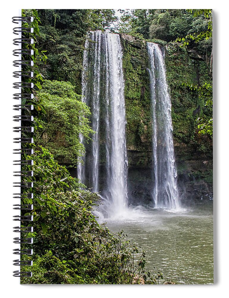 Chiapas Spiral Notebook featuring the photograph Misol Ha - Horizontal by Kathy McClure