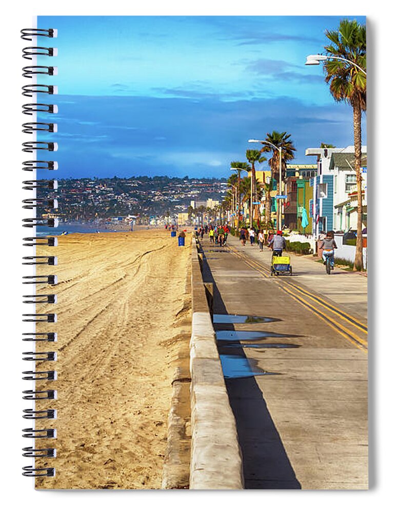 Boardwalk Spiral Notebook featuring the photograph Mission Beach Boardwalk by Alison Frank
