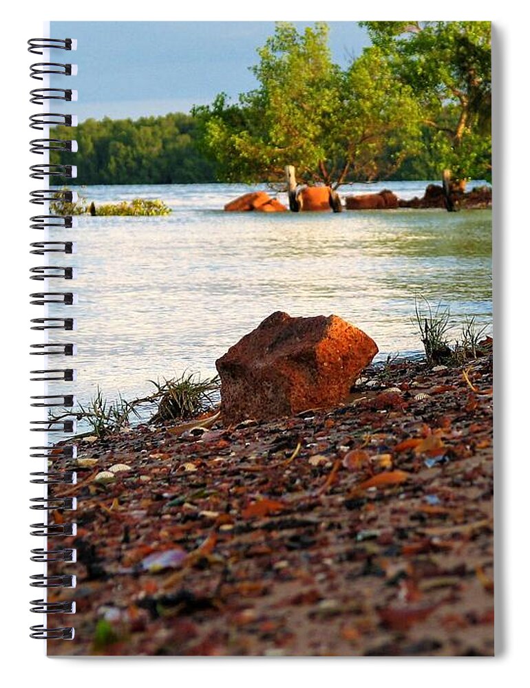 Water View Spiral Notebook featuring the photograph Mission River Shore by Joan Stratton