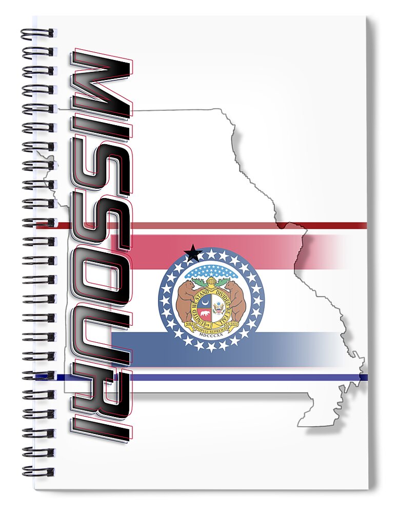 Missouri Spiral Notebook featuring the digital art Missouri State Vertical Print by Rick Bartrand