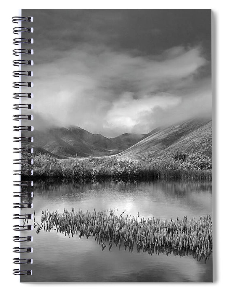 Disk1215 Spiral Notebook featuring the photograph Mist Over Ogilvie Mountains Yukon by Tim Fitzharris
