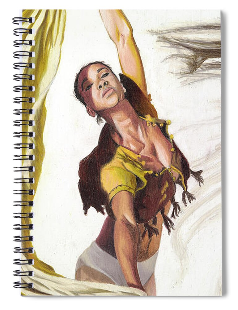 Misty Spiral Notebook featuring the drawing Misty Copeland 2 by Philippe Thomas
