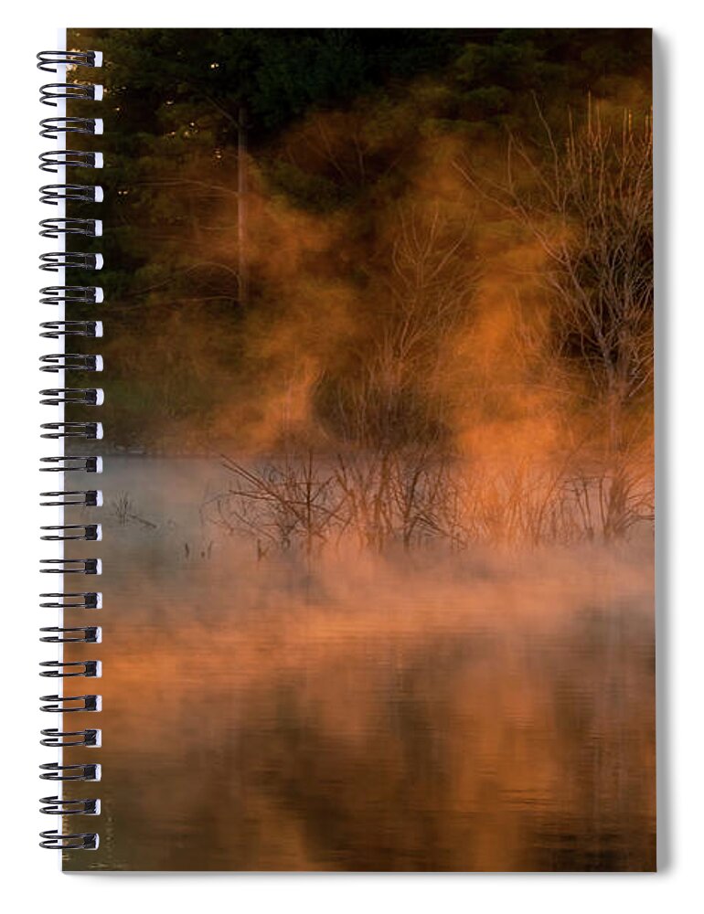 Mist Spiral Notebook featuring the photograph Misty Morning Sunrise by Sandra J's