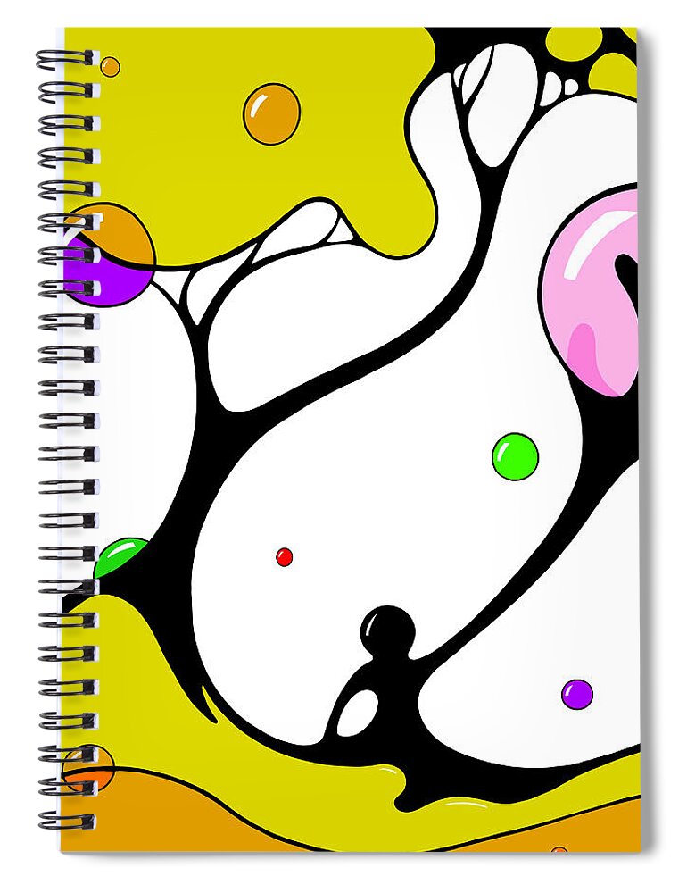 Bubbles Spiral Notebook featuring the drawing Mixed Reality by Craig Tilley