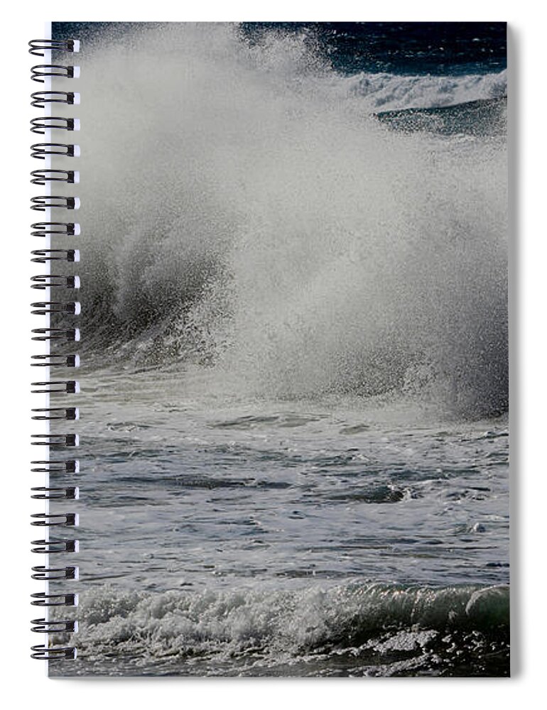  Hanalai Bay Spiral Notebook featuring the photograph Moana Wave of Embrace by Debra Banks