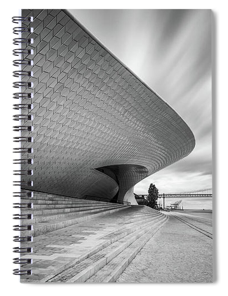 Architecture Spiral Notebook featuring the photograph Modern Architectural Details by Michalakis Ppalis