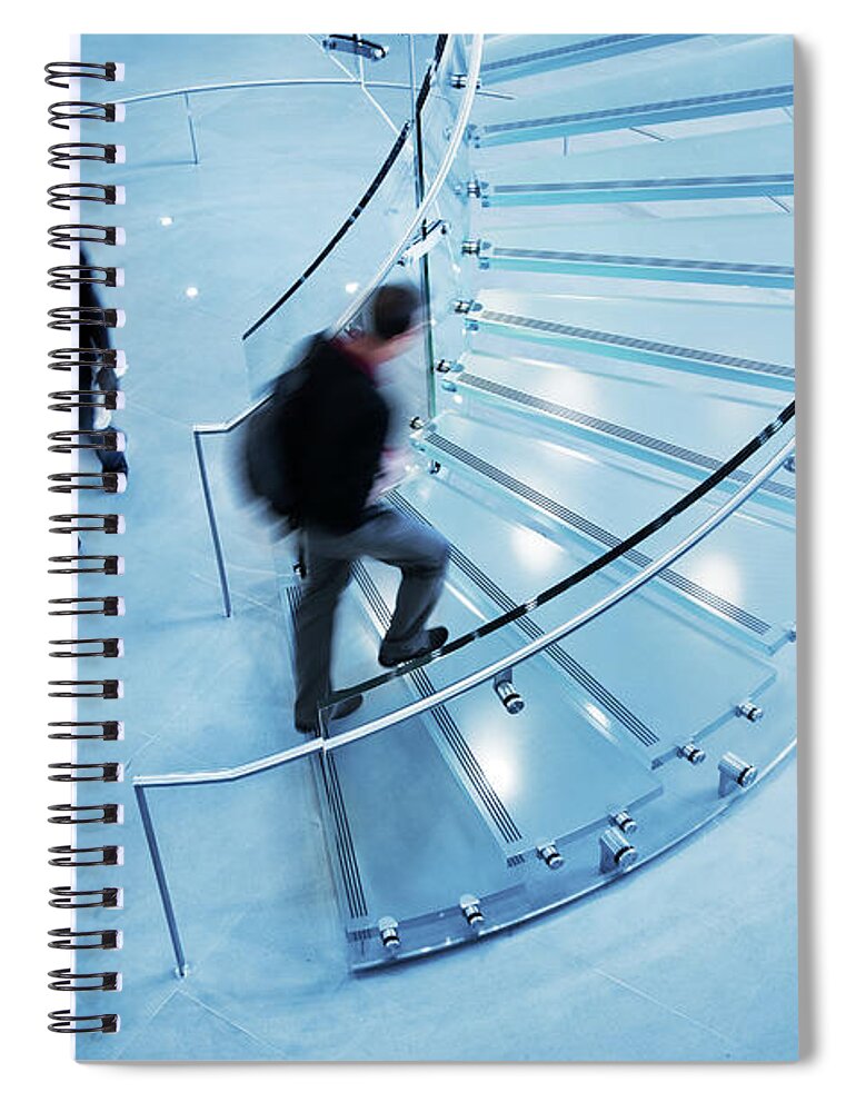 Steps Spiral Notebook featuring the photograph Modern Glass Staircase by Nikada