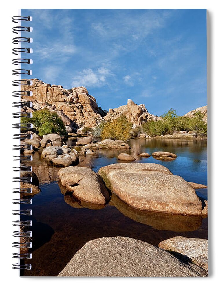 Arid Climate Spiral Notebook featuring the photograph Mojave Desert Oasis by Jeff Goulden
