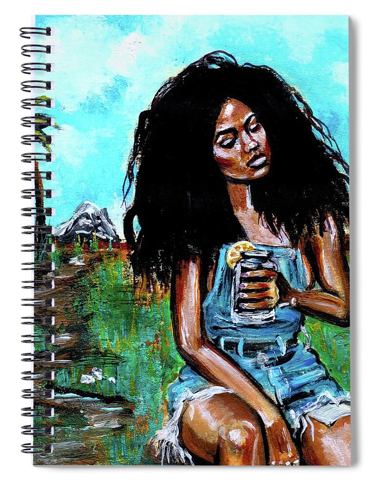  Spiral Notebook featuring the painting Moments of Bliss by Artist RiA