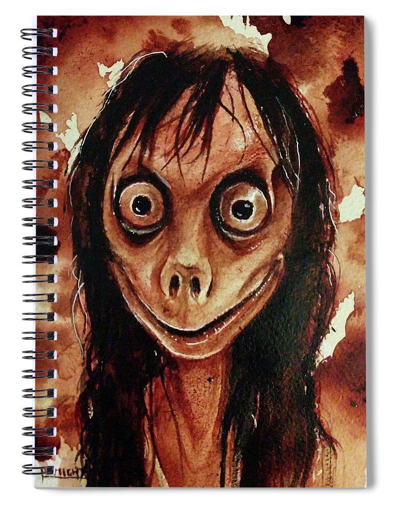 Ryan Almighty Spiral Notebook featuring the painting MOMO fresh blood by Ryan Almighty