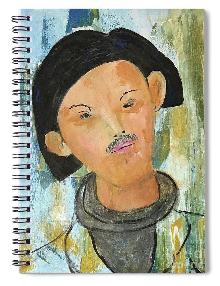 Original Art Work Spiral Notebook featuring the painting Mon Artiste Francais by Theresa Honeycheck