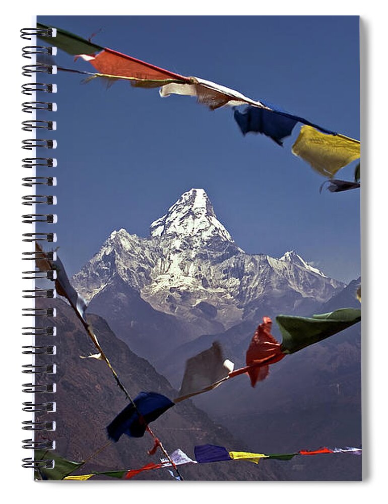 Tranquility Spiral Notebook featuring the photograph Mong & Ama Dablam by Foto Pietro Columba