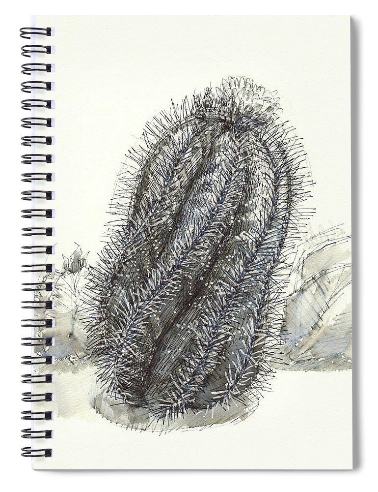 Cactus Spiral Notebook featuring the painting Monk Hood Cactus by Judith Kunzle