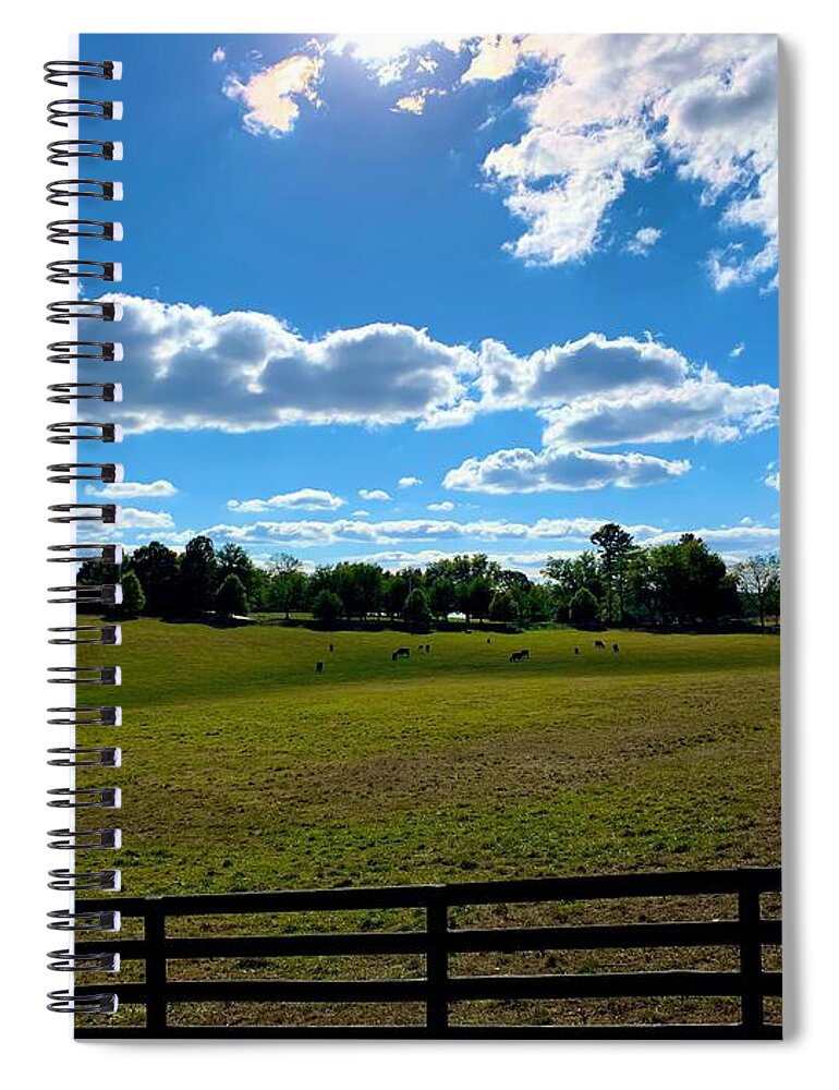Pasture Spiral Notebook featuring the photograph Monkton Pastures by Chris Montcalmo