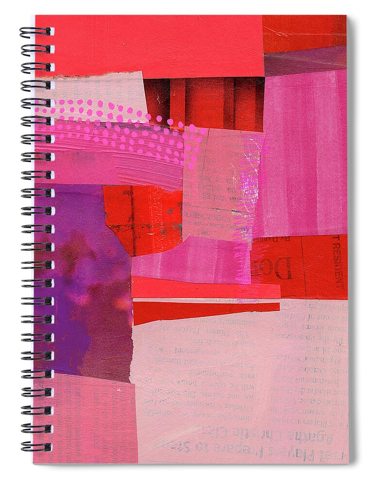 Abstract Art Spiral Notebook featuring the painting Monochrome Pink #2 by Jane Davies