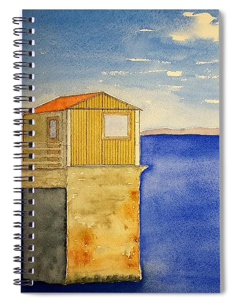 Watercolor Spiral Notebook featuring the painting Monterey Lore by John Klobucher