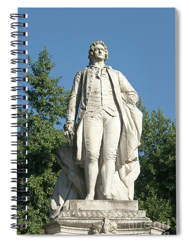 Villa Spiral Notebook featuring the photograph Monument to Goethe in Villa Borghese, Rome by Fabrizio Ruggeri