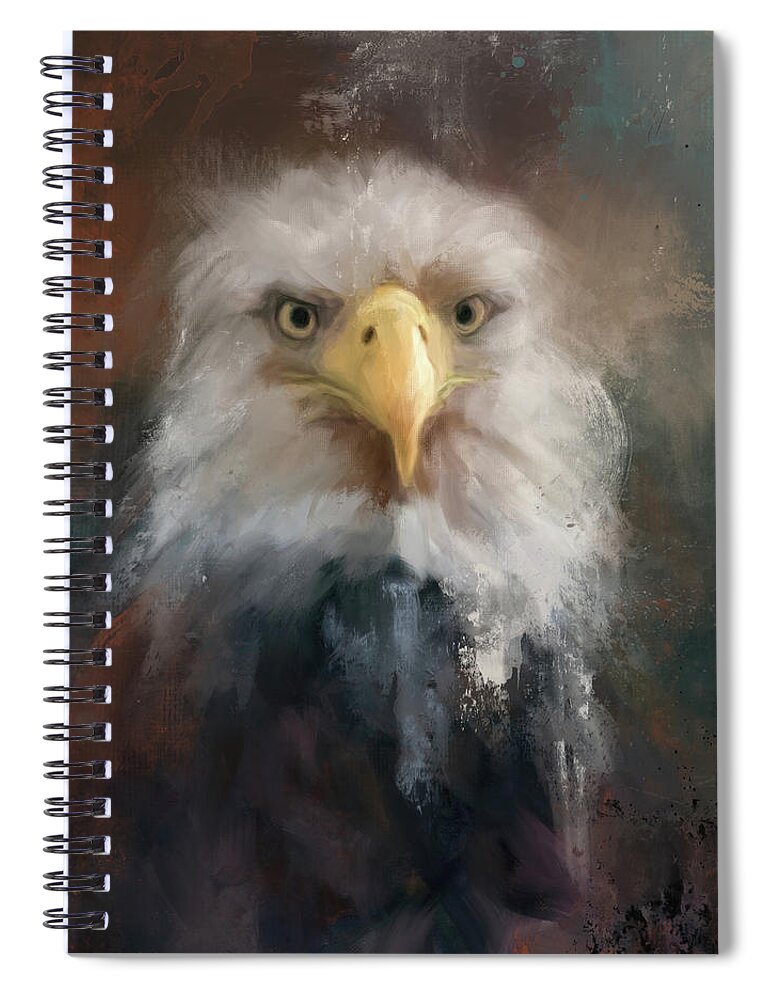 Colorful Spiral Notebook featuring the painting Moody by Jai Johnson