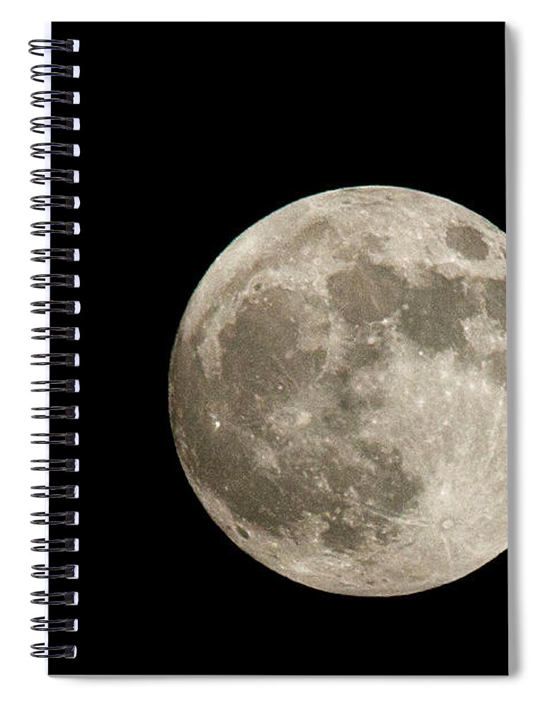 Tranquility Spiral Notebook featuring the photograph Moon In Black Sky by Weeping Willow Photography