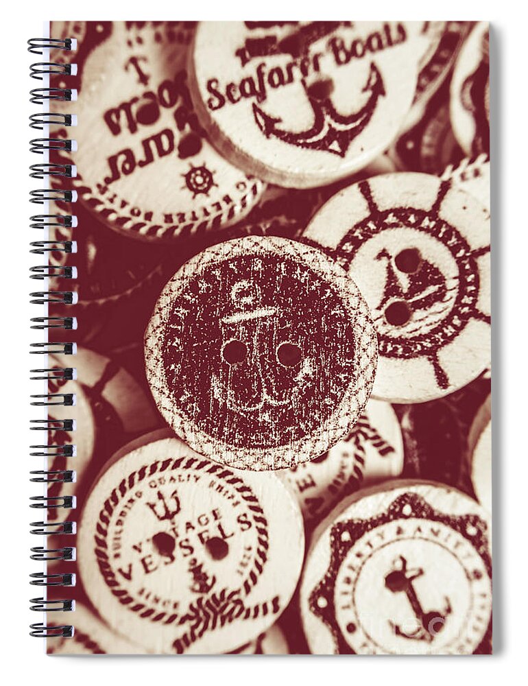 Rustic Spiral Notebook featuring the photograph Mooring in maroon by Jorgo Photography