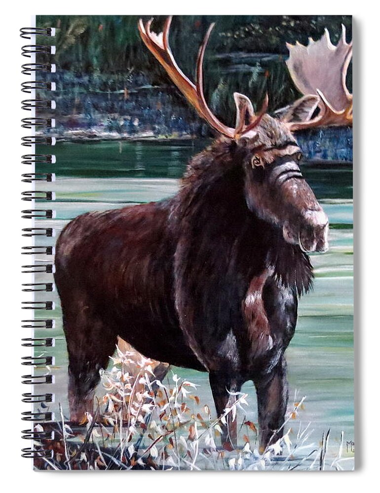 Moose Spiral Notebook featuring the painting Moose County by Marilyn McNish