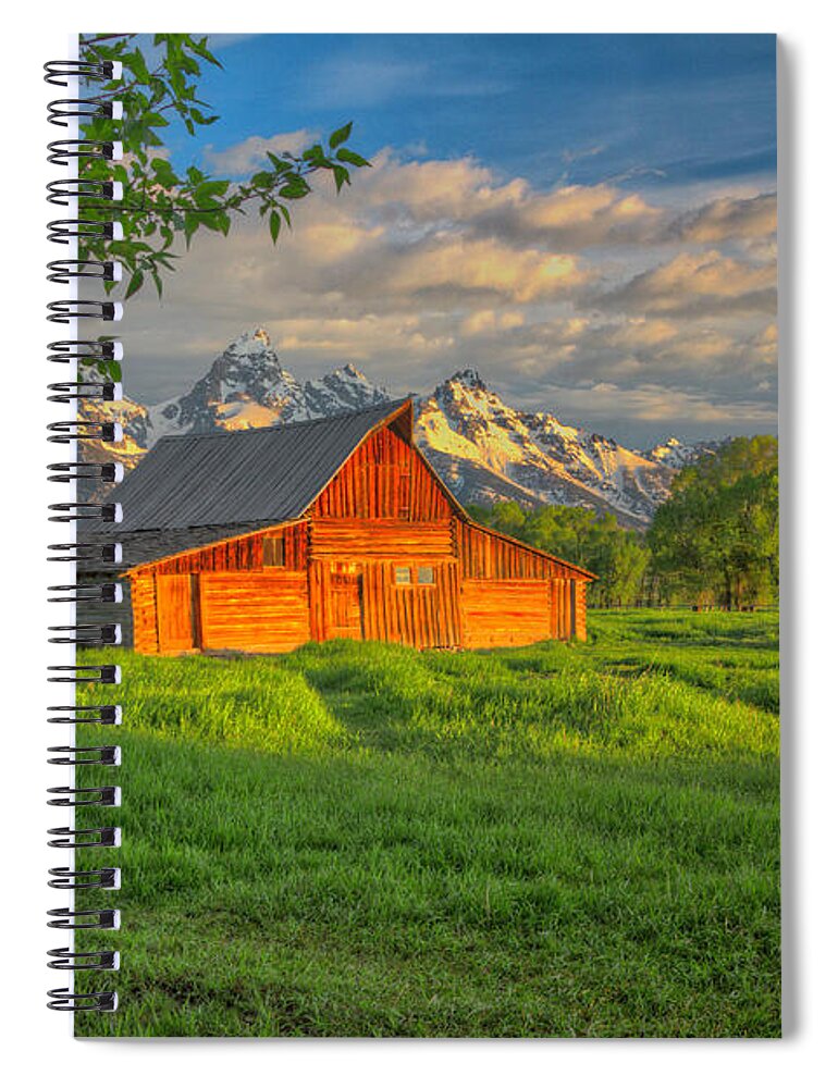 Mormon Row Spiral Notebook featuring the photograph Mormon Row Barn 2011-06 03 by Jim Dollar