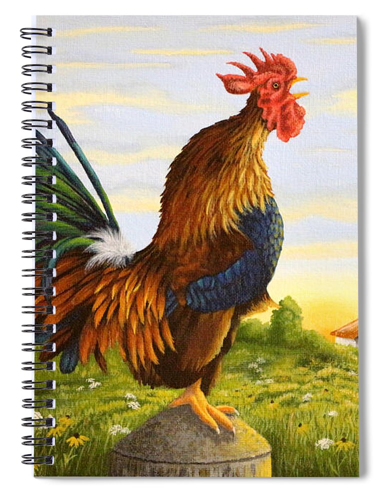 Gatlinburg Spiral Notebook featuring the painting Morning Bugler by Adrienne Dye