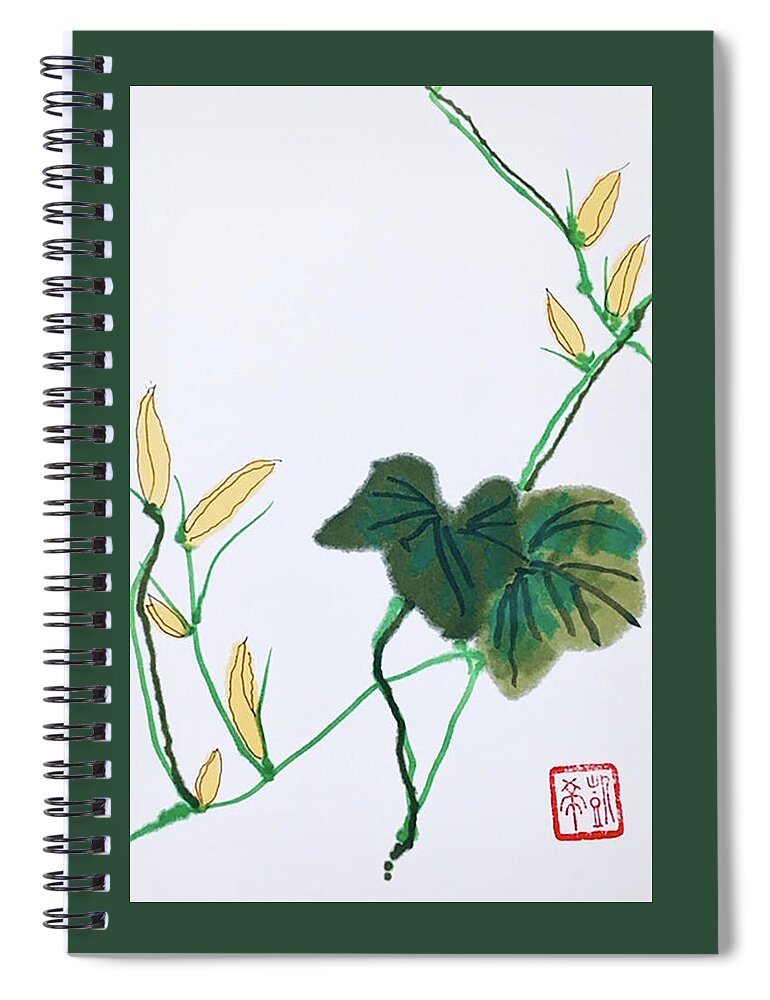 Sumi Spiral Notebook featuring the painting Morning by Casey Shannon