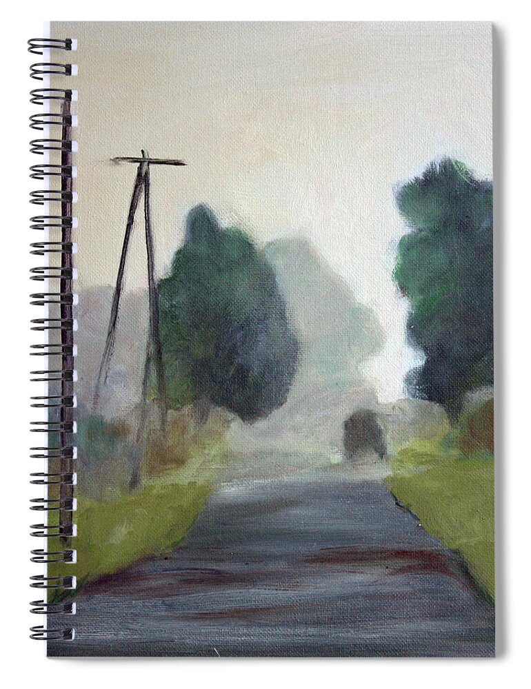 Landscape Spiral Notebook featuring the painting Morning Commute by Sarah Lynch