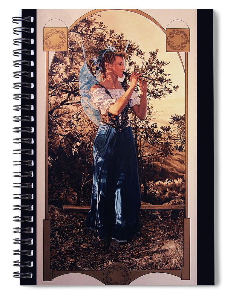 Whelan Art Spiral Notebook featuring the painting Morning Faerie by Patrick Whelan