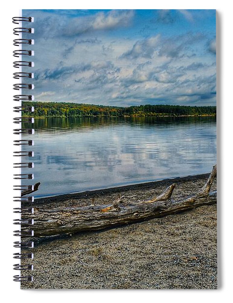 Landscape Spiral Notebook featuring the photograph Morning on Wachusett Reservoir by Monika Salvan