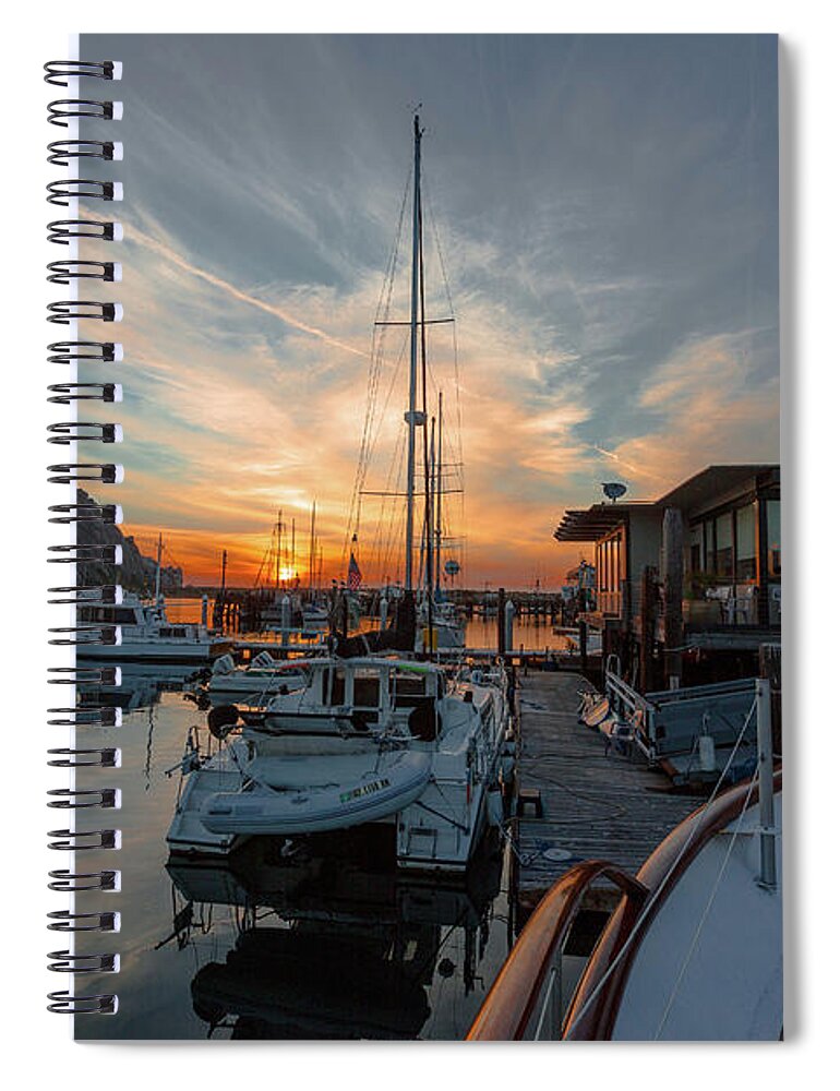 Morro Bay Spiral Notebook featuring the photograph Morro Bay Sunset by Mike Long
