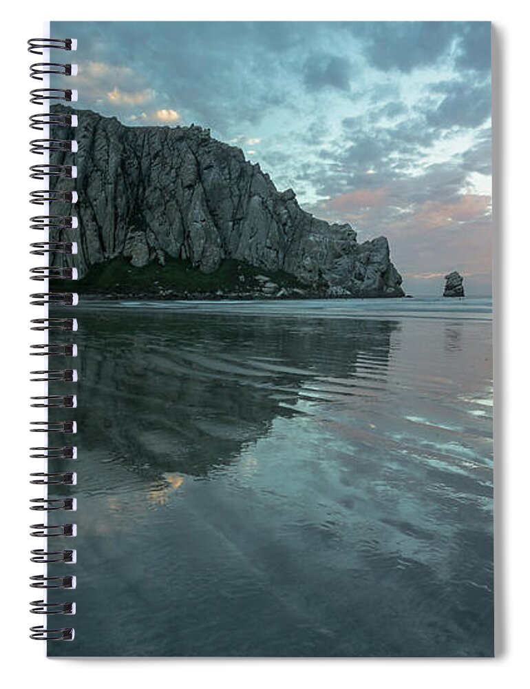 Morro Bay Spiral Notebook featuring the photograph Morro Rock Sunset by Mike Long