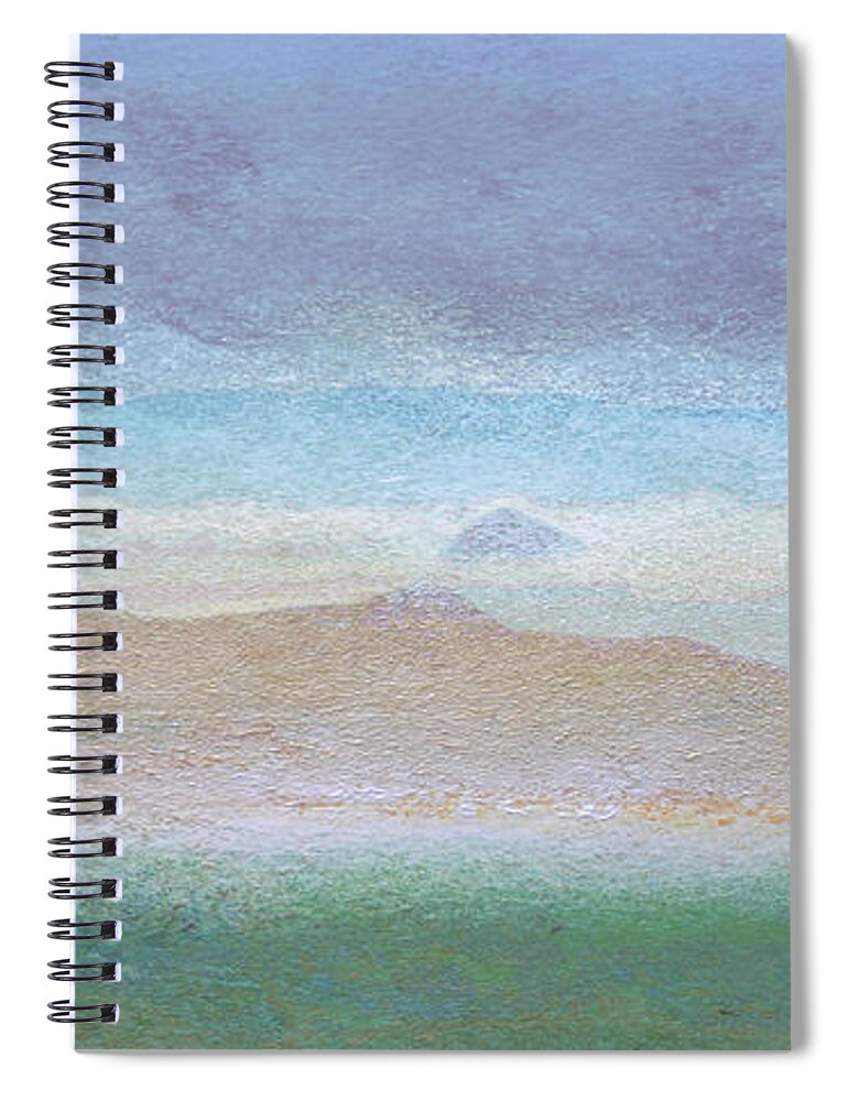 Morro Rock Spiral Notebook featuring the digital art Morro Rock View from Hwy 46 by Shelley Myers