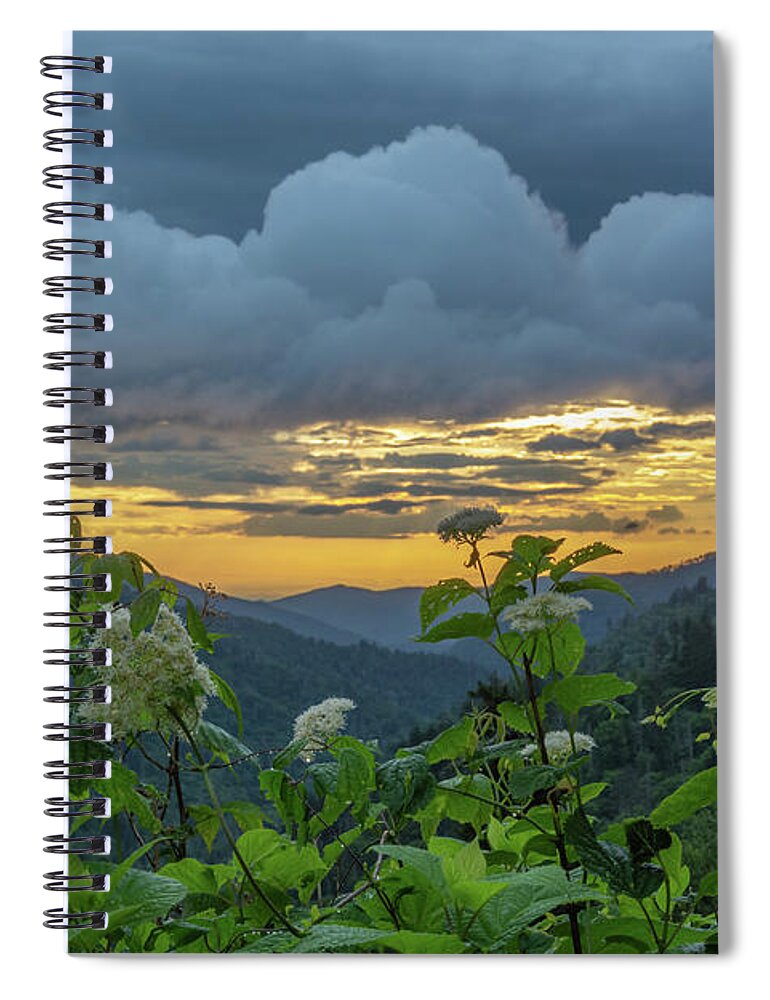 Smoky Spiral Notebook featuring the photograph Morton Overlook After Storm by Douglas Wielfaert
