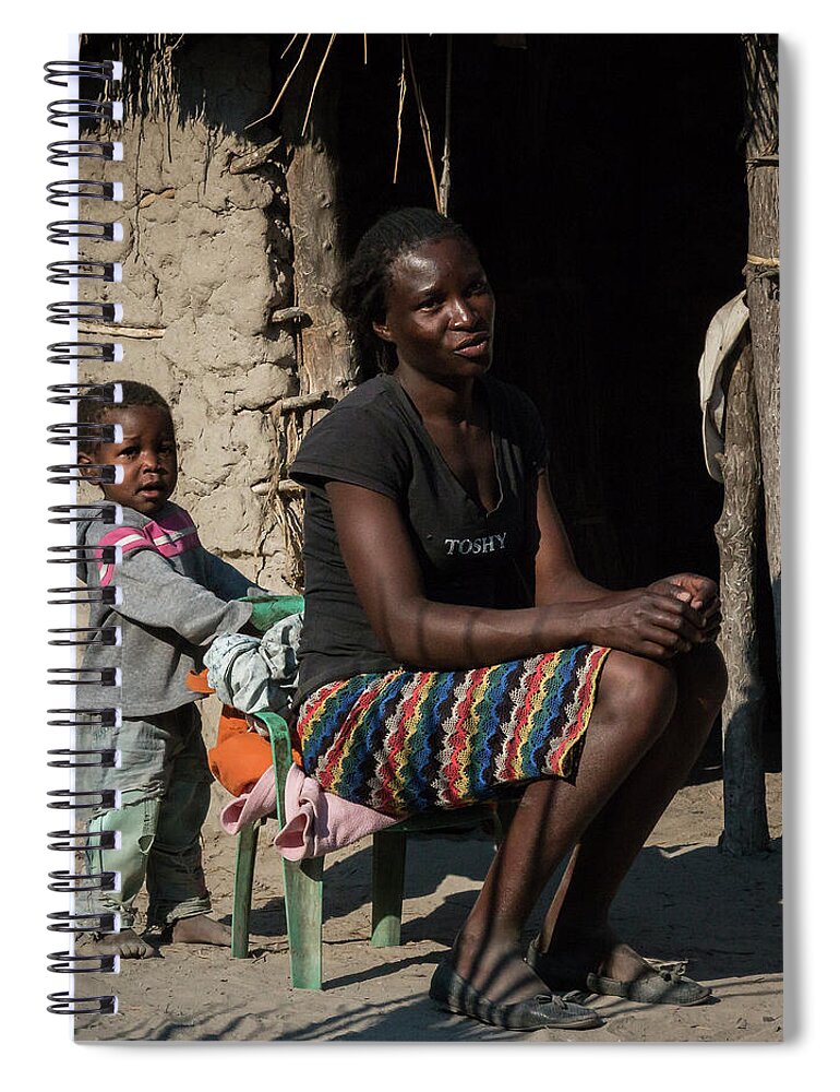 People Spiral Notebook featuring the photograph Mother and son in Caprivi by Claudio Maioli