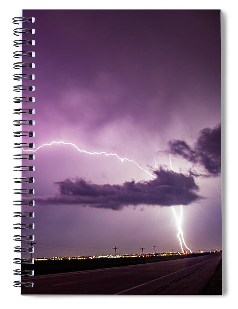Nebraskasc Spiral Notebook featuring the photograph Mother Nature's Fireworks Finale 028 by Dale Kaminski