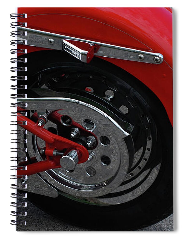 Rear Wheel Spiral Notebook featuring the photograph Motorcycle Wheel by Ee Photography