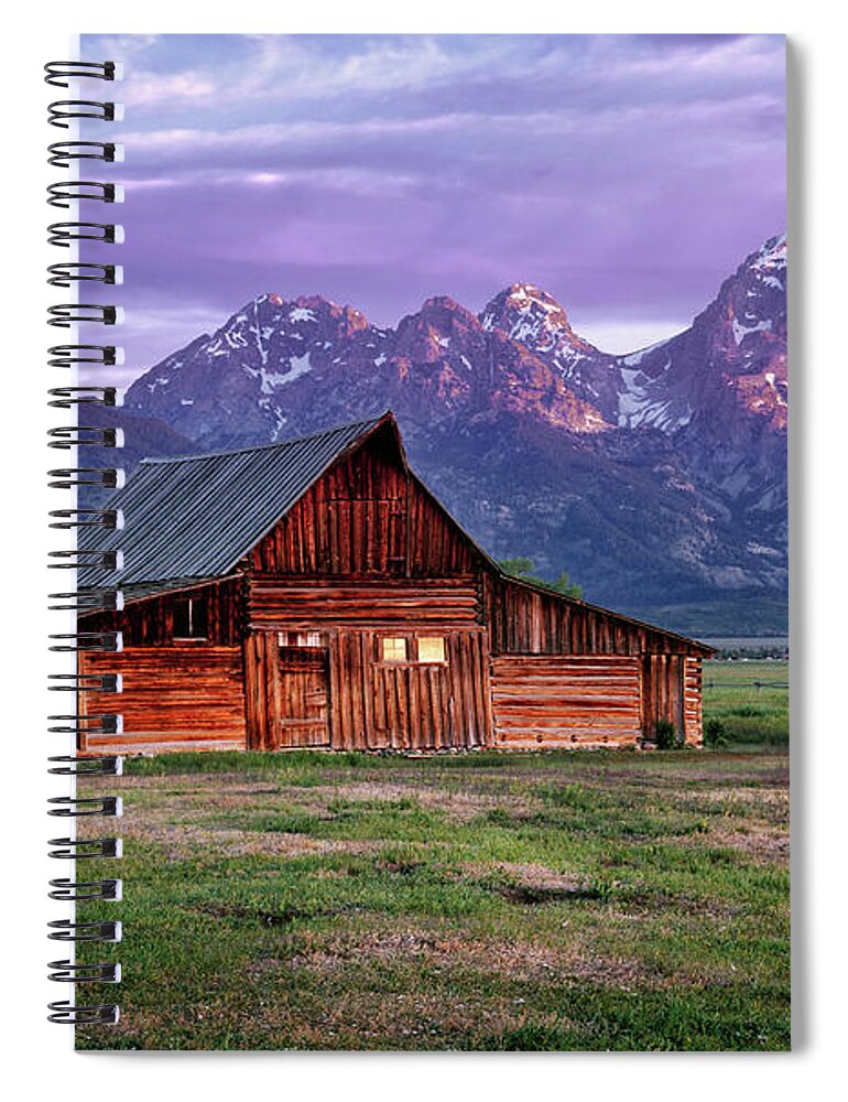 Moulton Barn Spiral Notebook featuring the photograph Moulton Barn Sunrise by Leland D Howard