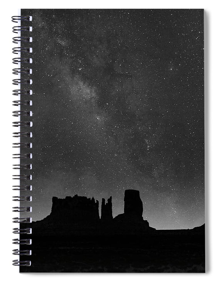 Disk1216 Spiral Notebook featuring the photograph Moument Valley Night by Tim Fitzharris