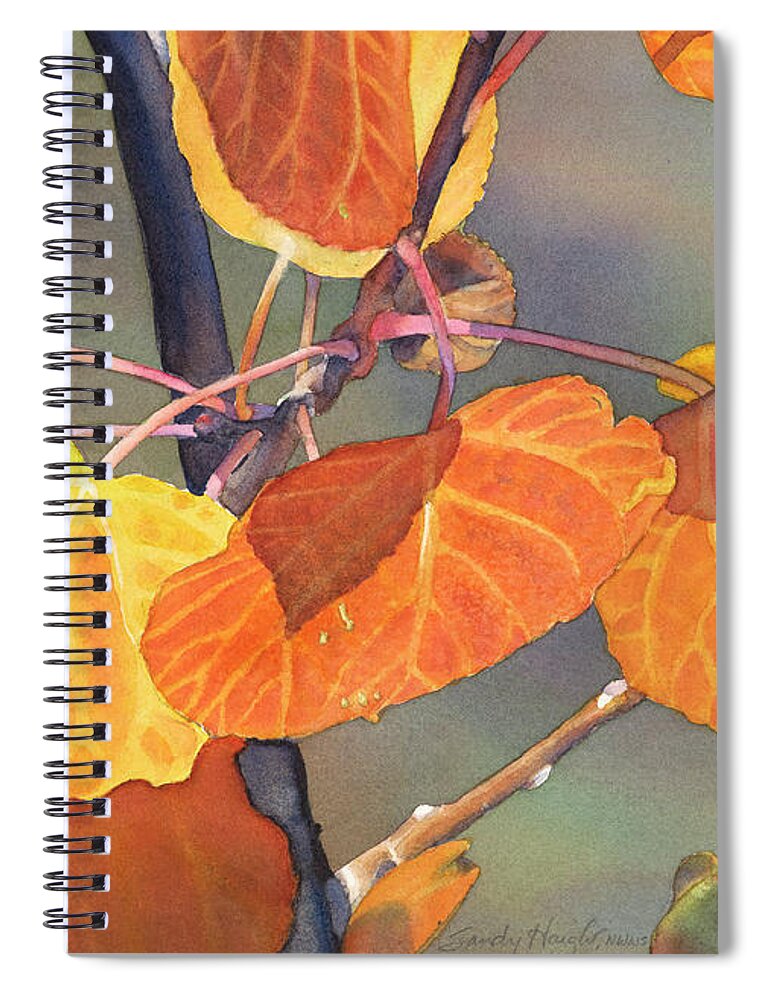 Leaves Spiral Notebook featuring the painting Mountain Gold by Sandy Haight