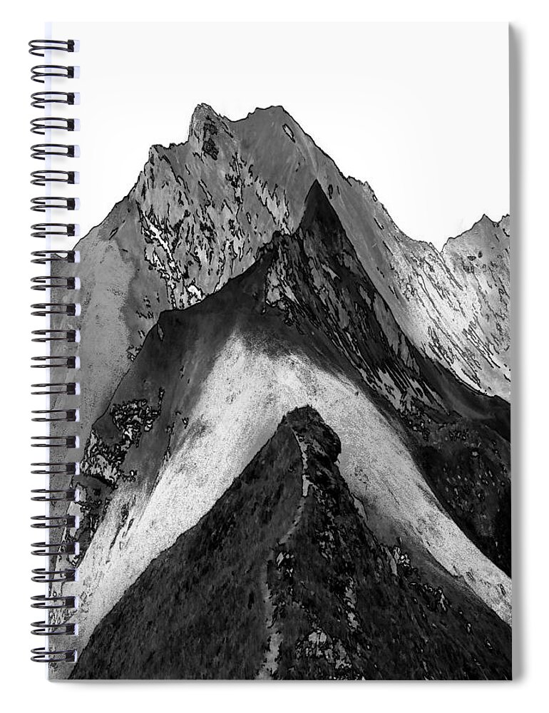 Mountains Spiral Notebook featuring the digital art Mountains by Pennie McCracken