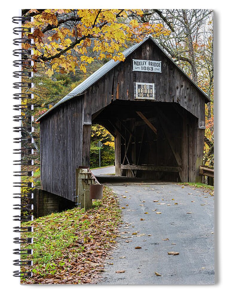 Vermont Spiral Notebook featuring the photograph Moxley Covered bridge by TS Photo