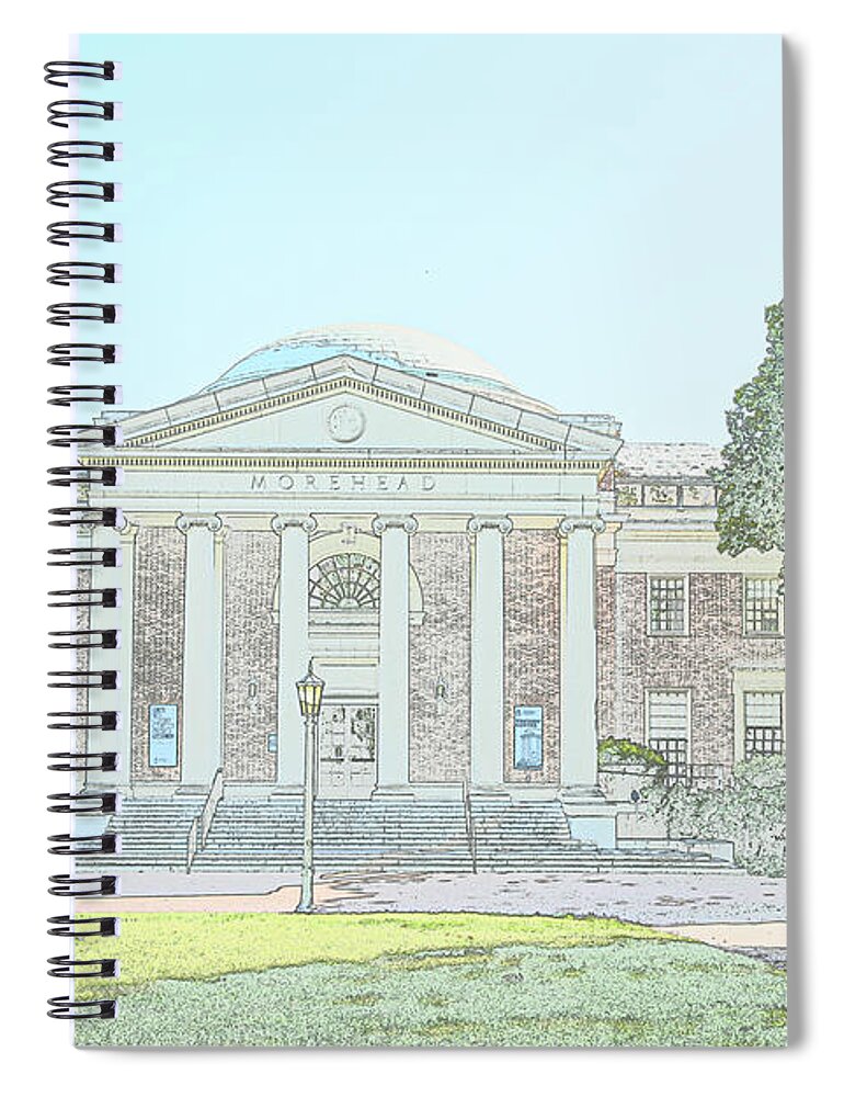 Chapel Hill Spiral Notebook featuring the photograph Morehead Planetarium by Minnie Gallman