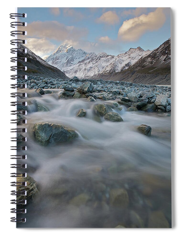 Scenics Spiral Notebook featuring the photograph Mt Cook Stream by Sven Klerkx