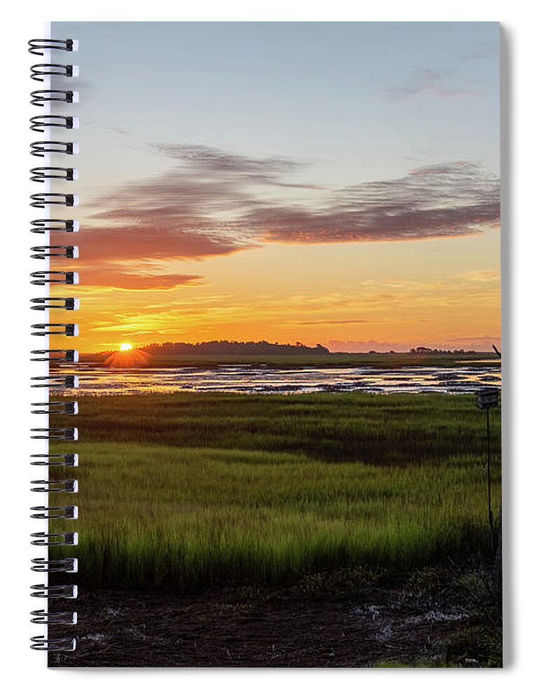Sunrise Spiral Notebook featuring the photograph Murrells Inlet Sunrise - August 4 2019 by D K Wall