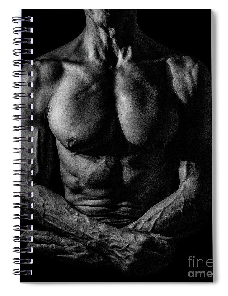 Muscle Spiral Notebook featuring the photograph Muscle Man by Melissa Lipton