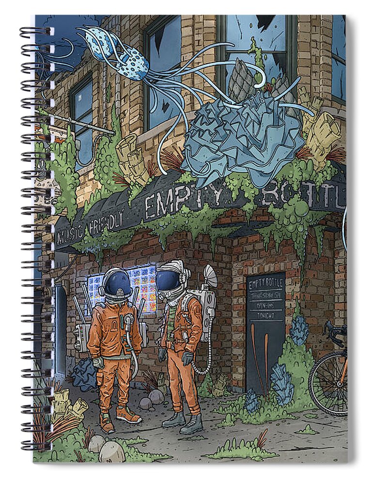 Astronaut Spiral Notebook featuring the digital art Music, Friendly by EvanArt - Evan Miller