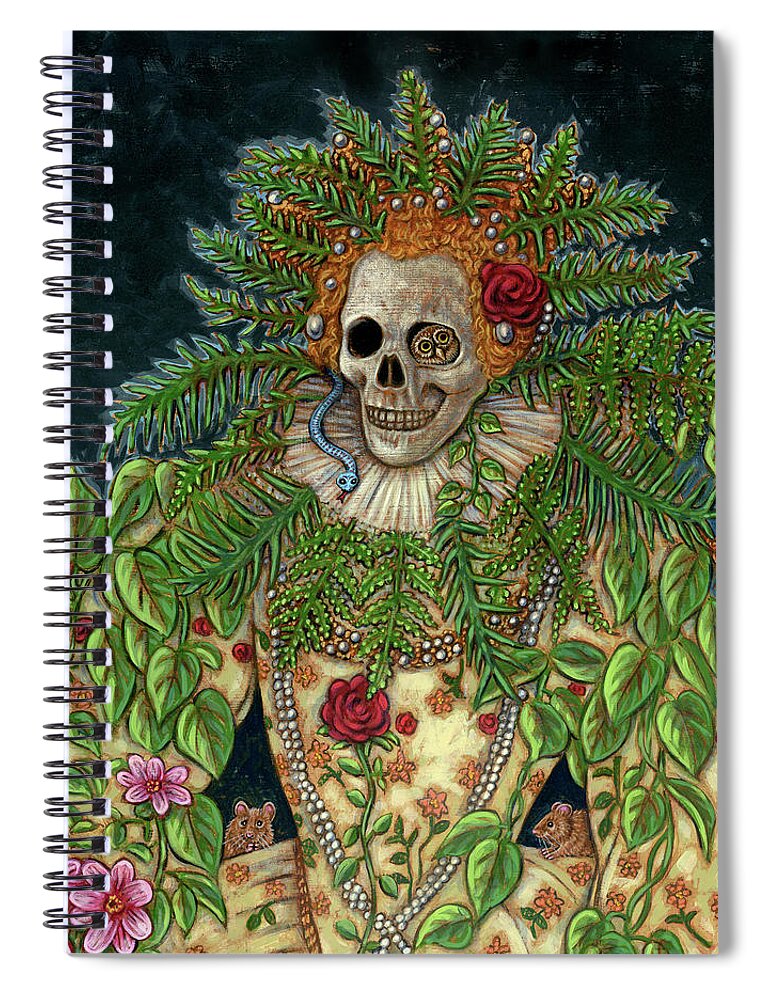 Death Spiral Notebook featuring the painting My End is My Beginning by Holly Wood